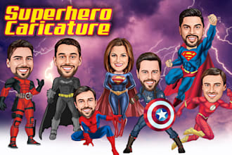 draw you as a superhero caricature, or fictional characters