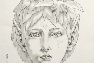 draw in pencil sketch your fan art oc nsfw sfw portrait