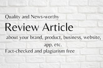 create a journalistic review article about your brand