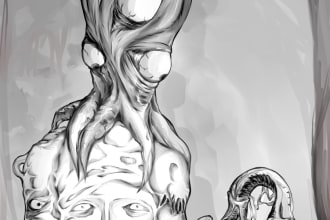 draw creepy horror vibes, manga style