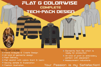 do research and create tech pack for your brand or business
