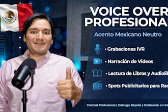 record a voice over in spanish with a natural mexican accent
