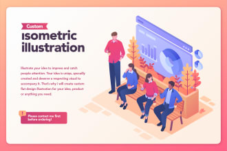 create custom isometric flat design illustration