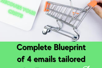 provide you with the sequence of 4 abandoned cart emails tailored for ecommerce