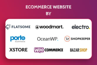 woocommerce website with flatsome porto woodmart xstore electro shopkeeper theme