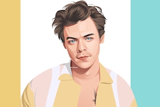 draw vector potrait from your photo in 24 hours