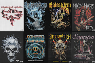 create merch design artwork for band or brand
