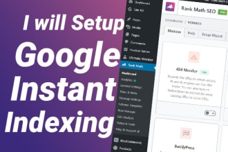 setup google instant indexing by rank math