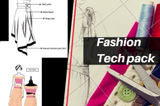 create draw design sketch streetwear fashion tech pack factory