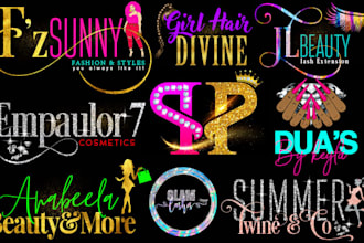do boutique, lashes, beauty salon, nails, and lips pastel color logo
