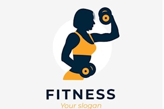 make an amazing fitness logo design with vector files