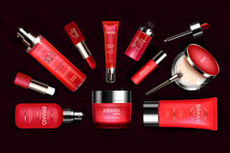 cosmetic beauty self care products labels design and mockup images
