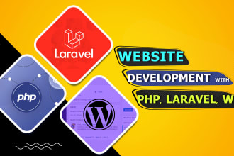 develop and design website using PHP, laravel, or wordpress elementor