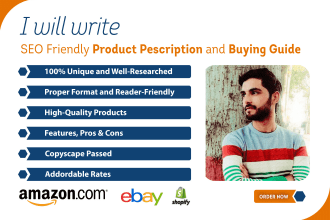 write SEO product descriptions for amazon, shopify, walmart, aliexpress, etc