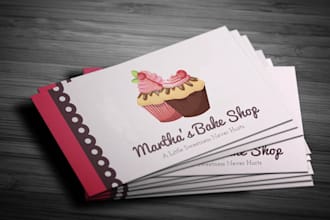 design bakery, restaurant, coffee, business cards in 24h