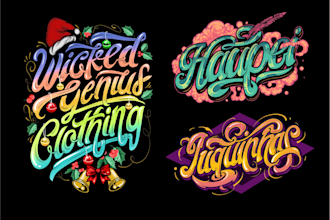 customized hand lettering , typography, font logo