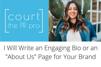 write your professional bio or brand about me
