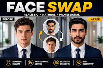 professionally swap faces and heads in photos