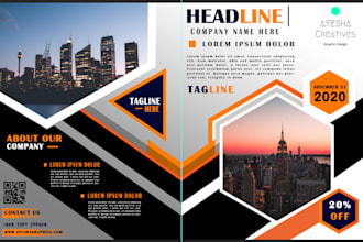 design corporate brochure trifold, leaflet, flyer and catalog