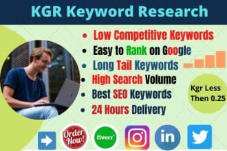 do kgr keyword research for  affiliate niche site