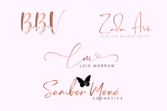design stylish feminine hand drawn signature logo