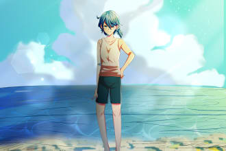 draw your book cover, novel or magazine cover in anime style