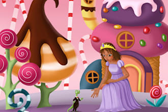draw cute african american children book illustrations