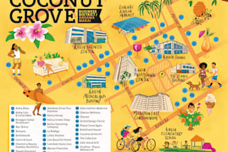 create an unique illustrated map
