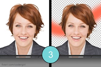 remove/clean background of 3 pictures/photos