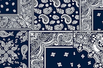 draw custom paisley pattern design for bandana or shorts