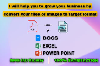 transcribe or retype scanned files, pdf, or images to word or excel