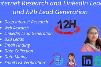 internet research and linkedin lead and b2b lead generation