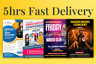do flyer, poster, leaflet, banner ads, or any graphic design