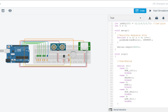 do arduino programming and design using tinkercad