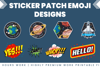 do outstanding stickers, badge, patch  and logo designs