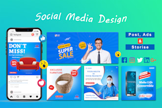 design instagram facebook post, stories, ad image