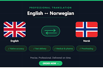 translate medical, health related content between norsk and english language