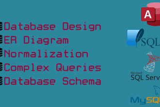 design database, write sql queries and create er diagrams
