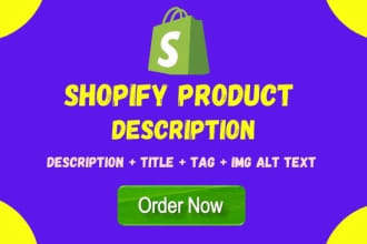 write shopify product  description with SEO