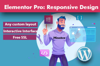 use elementor pro to design responsive wordpress website or landing page