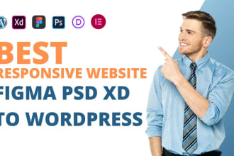convert psd, xd, ai, figma design to wordpress website using elementor pro