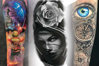 make realistic sleeve tattoo design
