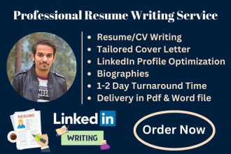 professionally write and update your resume, cover letter, and linkedin