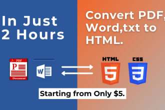 convert word doc to HTML in just 2 hours