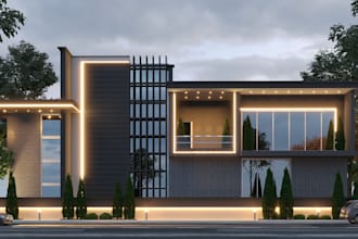 house rendering, exterior design, 3d exterior home design and walkthrough video