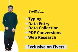 data entry, manual data entry typing work, convert PDF to word, data collection