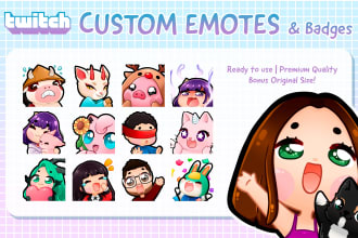 create cute custom emotes for twitch and animated