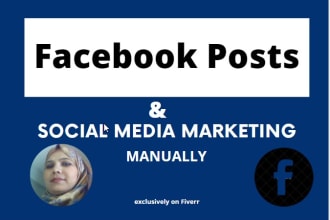 do the best 30 days of facebook posts manually and social media marketing also