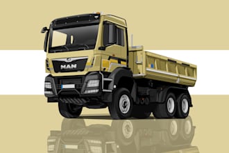draw vector art cartoon from your car and truck