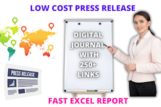 post press release to digital journal with 250 links